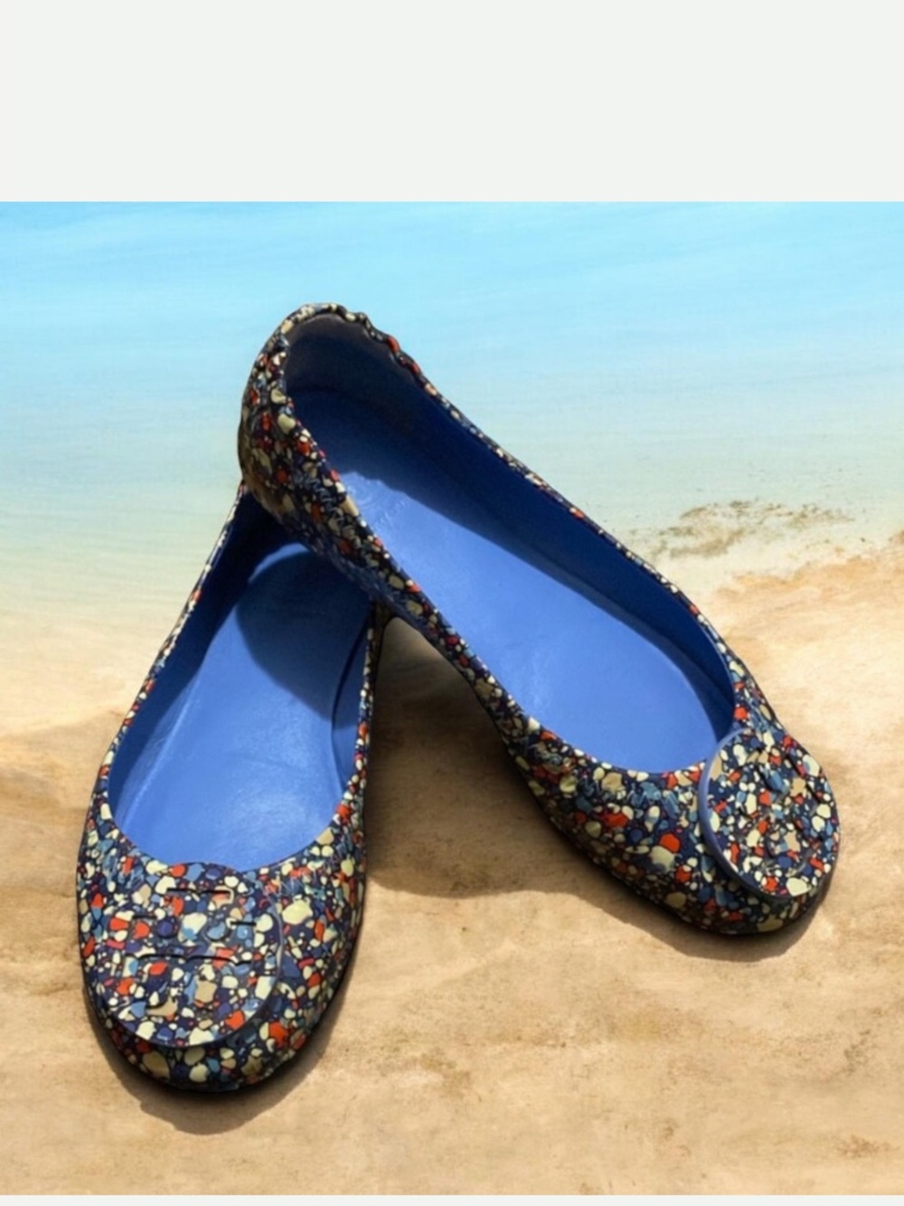 Tory Burch Patent Ballet Flat Multi Colour Speckled Shoes Size 6